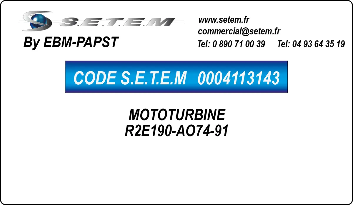 0004113143-MOTOTURBINE EBMPAPST R2E190-AO74-91