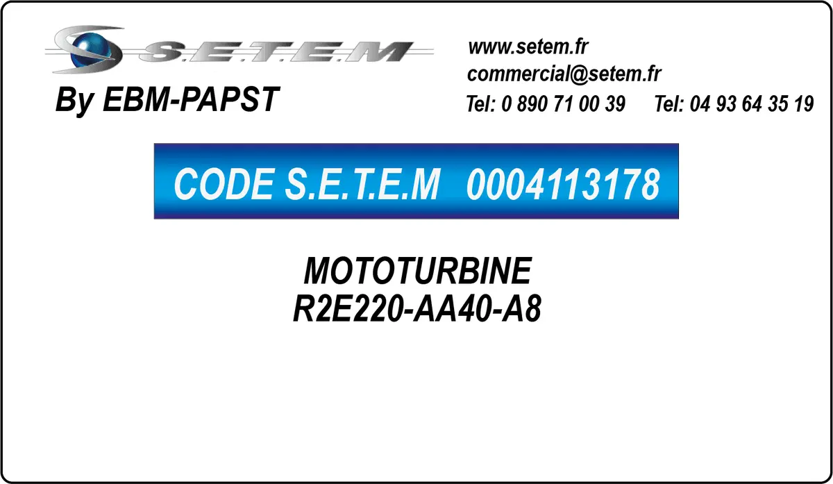 0004113178-MOTOTURBINE EBMPAPST R2E220-AA40-A8