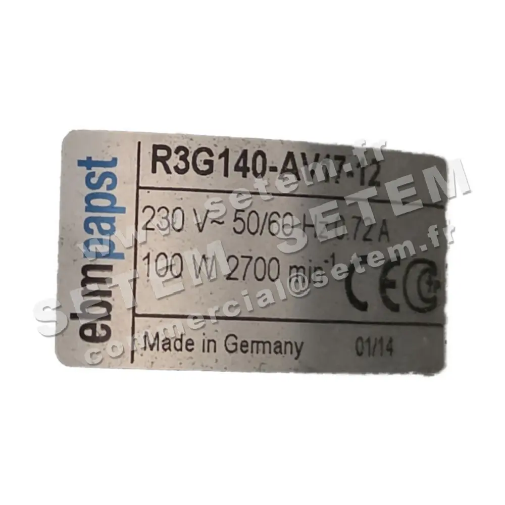 0004113583-MOTOTURBINE EBMPAPST R3G140-AV17-12