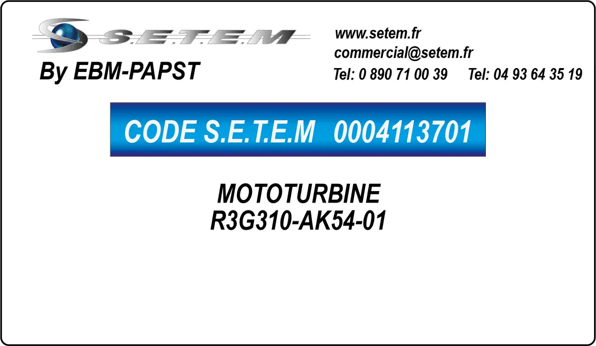 0004113701-MOTOTURBINE EBMPAPST R3G310-AK54-01