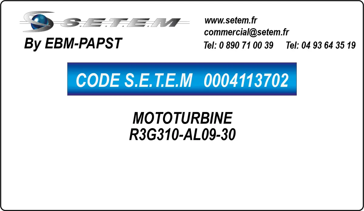 0004113702-MOTOTURBINE EBMPAPST R3G310-AL09-30