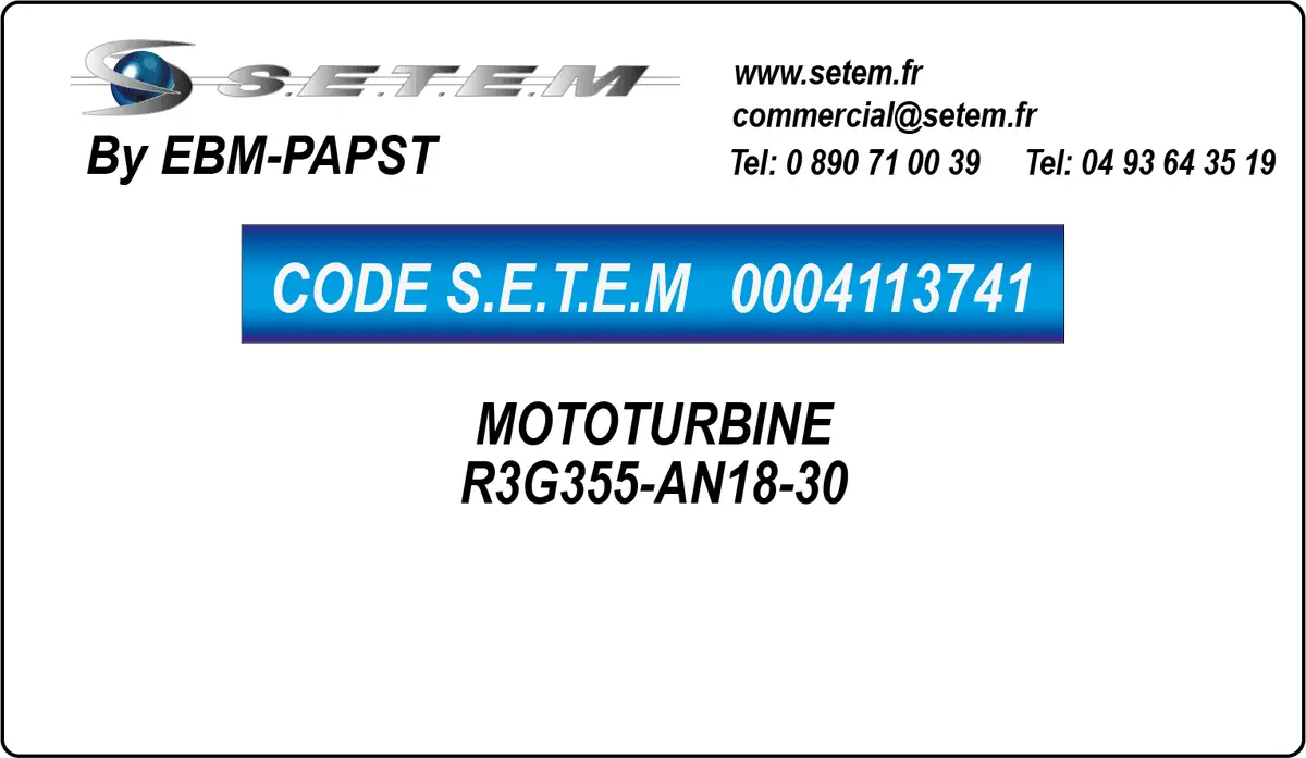 0004113741-MOTOTURBINE EBMPAPST R3G355-AN18-30
