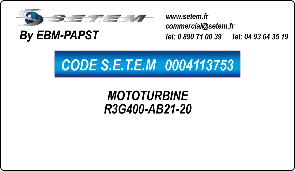 0004113753-MOTOTURBINE EBMPAPST R3G400-AB21-20