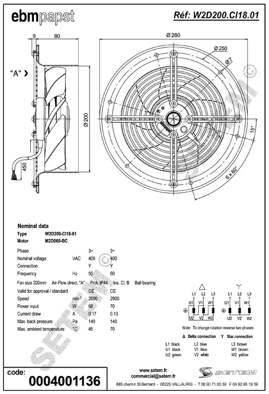 0004200571-VENTILATEUR EBM W2D200-CI18-01 3