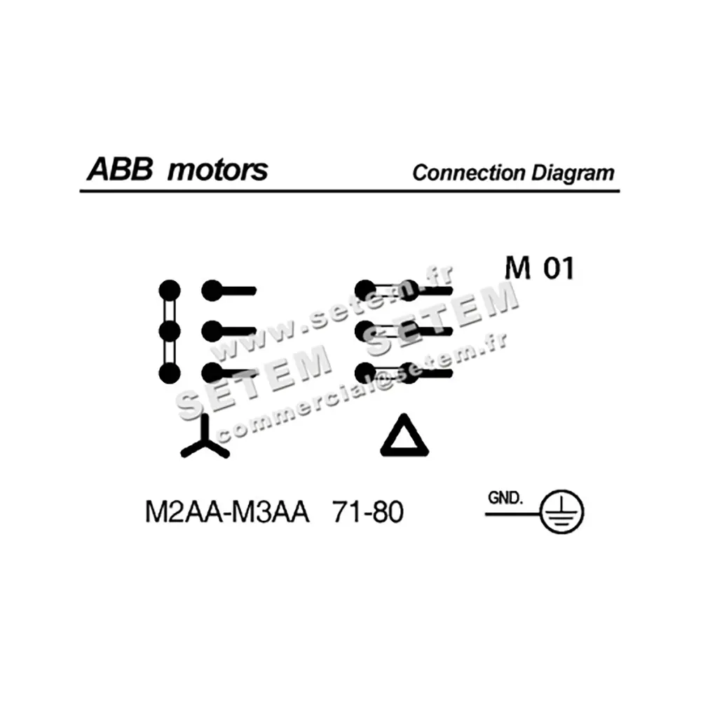 0007000032-MOTEUR ABB 0.37KW 2P T220/380V HA71 B14 M2AA071A.2 3