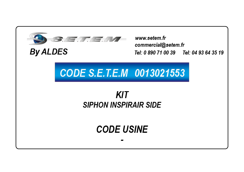 KIT SIPHON INSPIRAIR SIDE