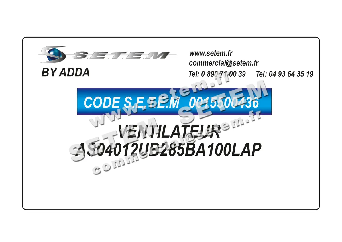0015500436-VENTILATEUR ADDA AS04012UB285BA100LAP