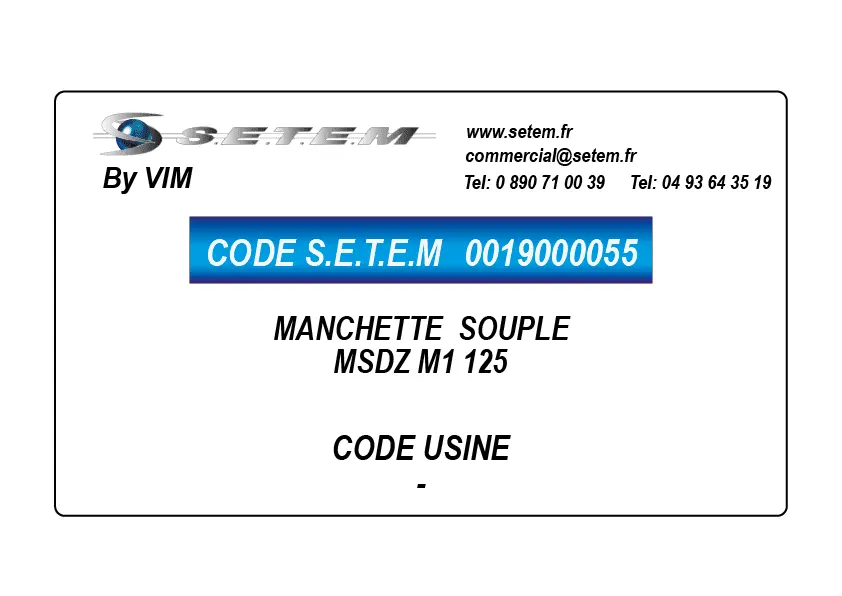 0019000055-MANCHETTE SOUPLE VIM MSDZ M1 125