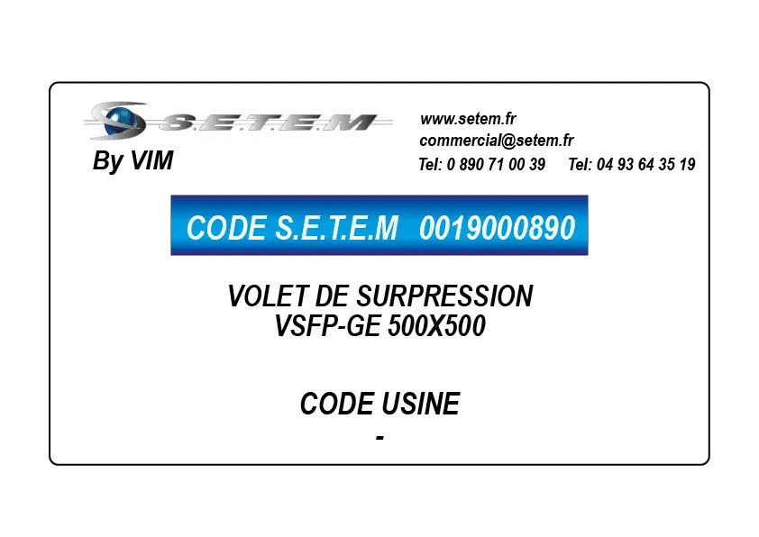 0019000890-VOLET DE SURPRESSION VSFP-GE 500X500 VIM