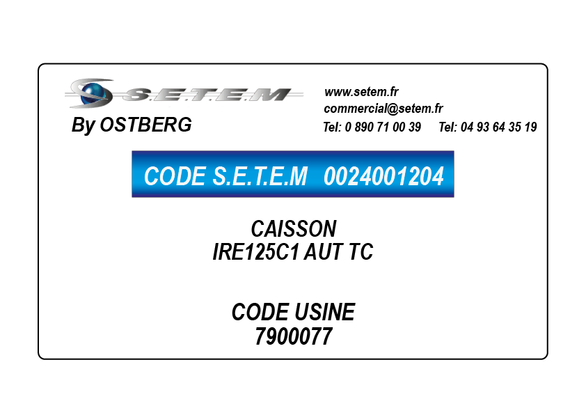 0024001204-CAISSON OSTBERG IRE125C1 AUT TC *7900077*