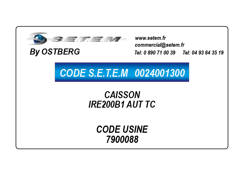 0024001300-CAISSON OSTBERG IRE200B1 AUT TC *7900088*