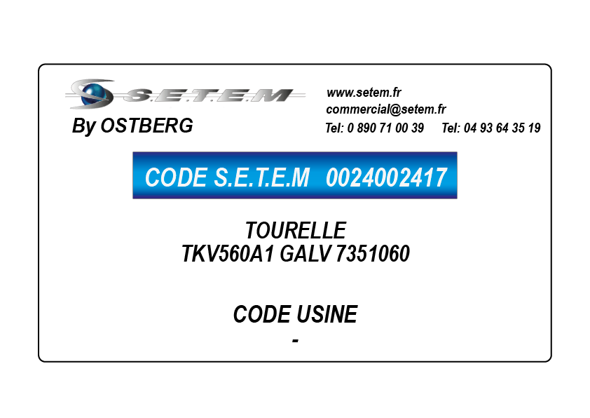 0024002417-TOURELLE TKV560A1 GALV OSTBERG 7351060
