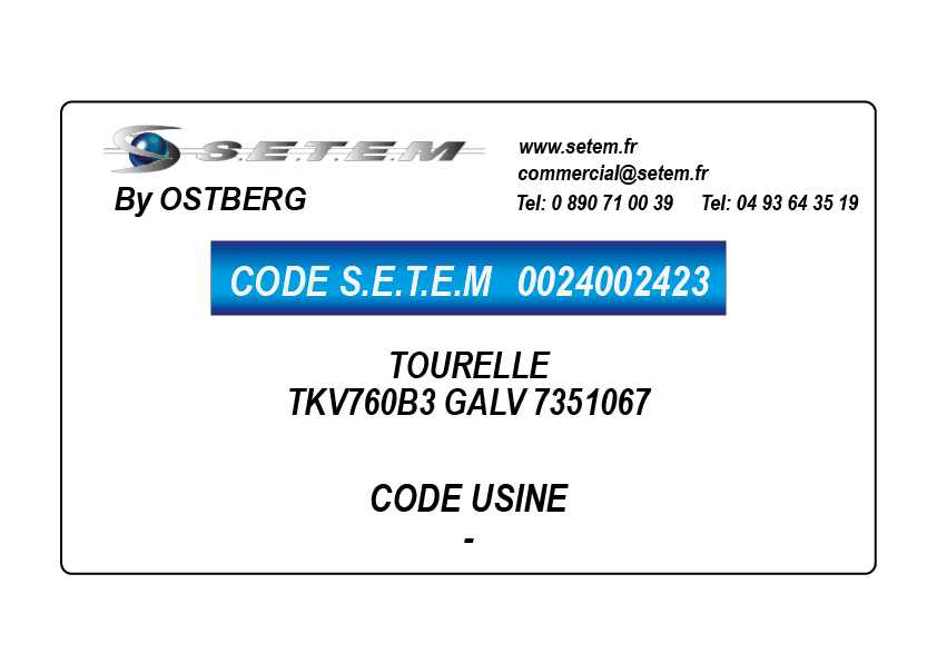 0024002423-TOURELLE TKV760B3 GALV OSTBERG 7351067