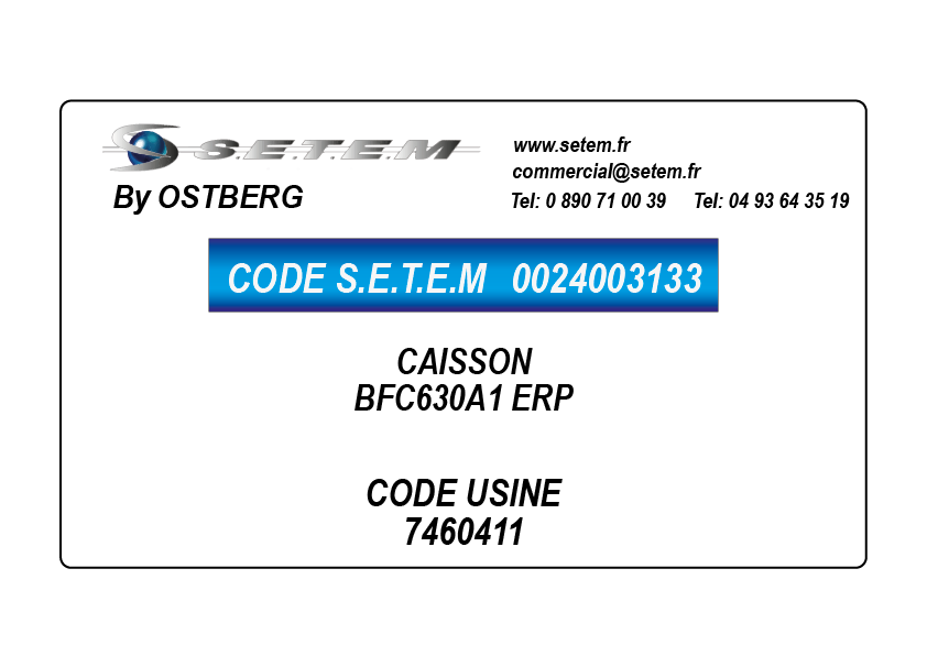 0024003133-CAISSON OSTBERG BFC630A1 ERP *7460411*