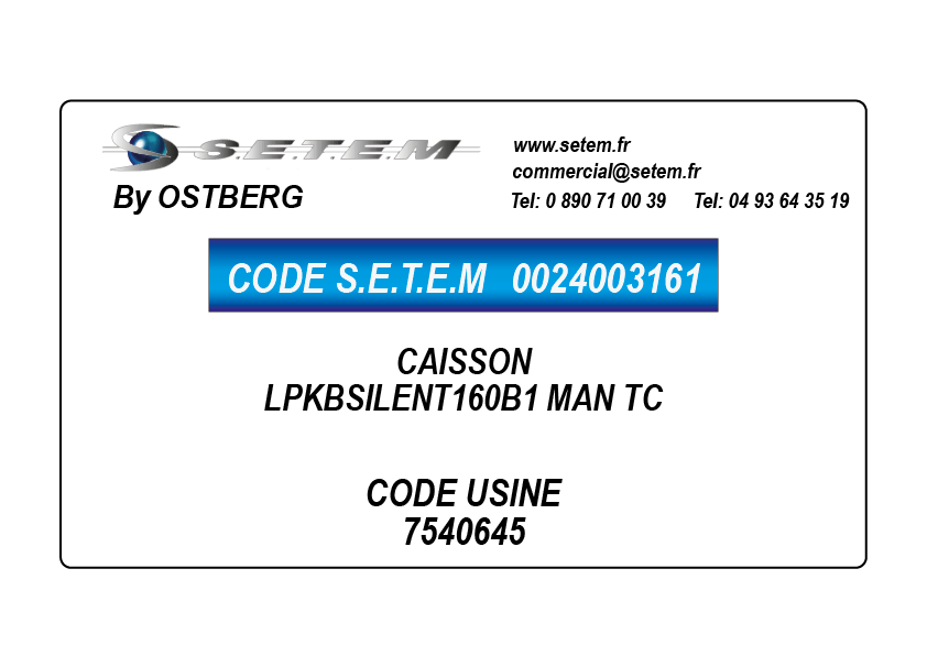 0024003161-CAISSON OSTBERG LPKBSILENT160B1 MAN TC *7540645*