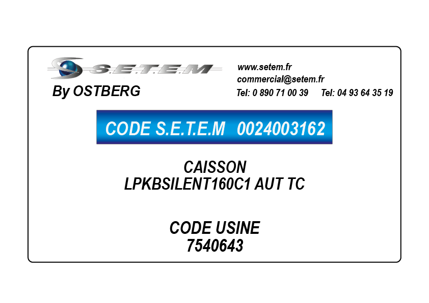 0024003162-CAISSON OSTBERG LPKBSILENT160C1 AUT TC *7540643*