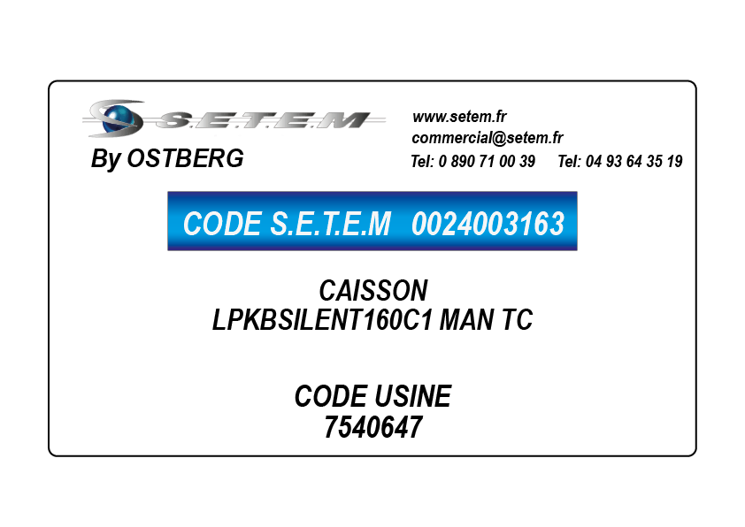 0024003163-CAISSON OSTBERG LPKBSILENT160C1 MAN TC *7540647*