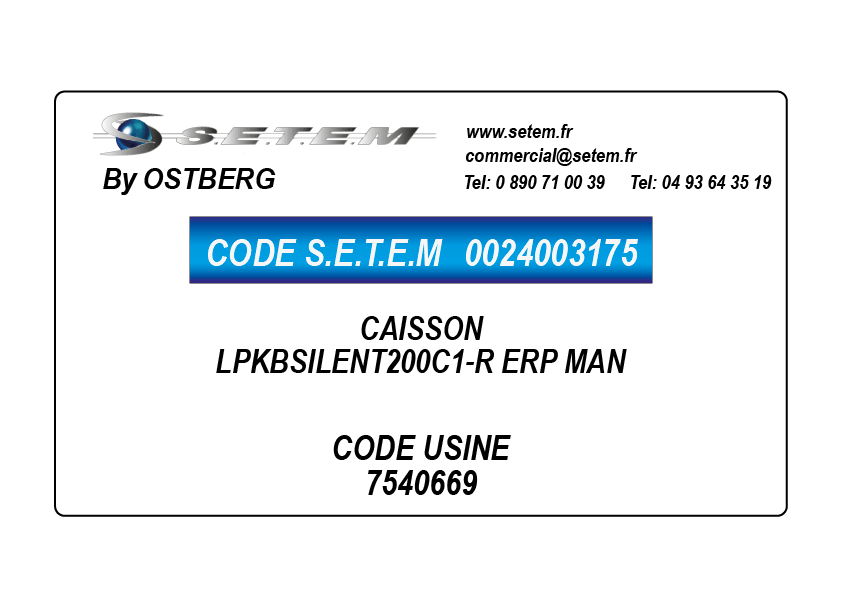 0024003175-CAISSON OSTBERG LPKBSILENT200C1-R ERP MAN *7540669*
