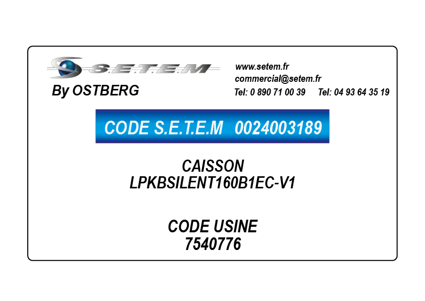 0024003189-CAISSON OSTBERG LPKBSILENT160B1EC-V1 *7540776*