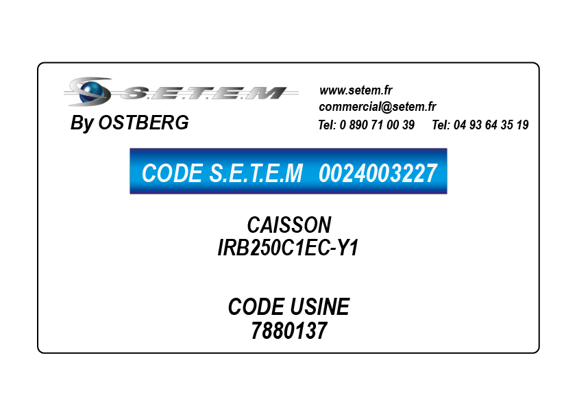 0024003227-CAISSON OSTBERG IRB250C1EC-Y1 *7880137*