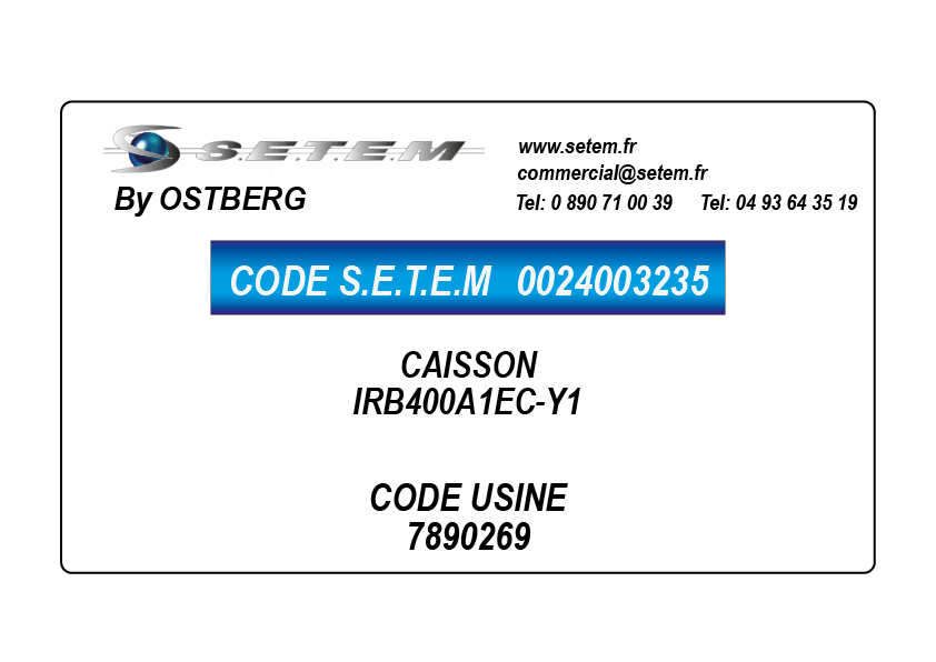 0024003235-CAISSON OSTBERG IRB400A1EC-Y1 *7890269*