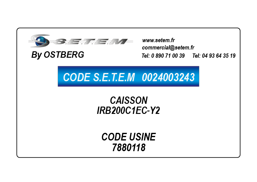 0024003243-CAISSON OSTBERG IRB200C1EC-Y2 *7880118*