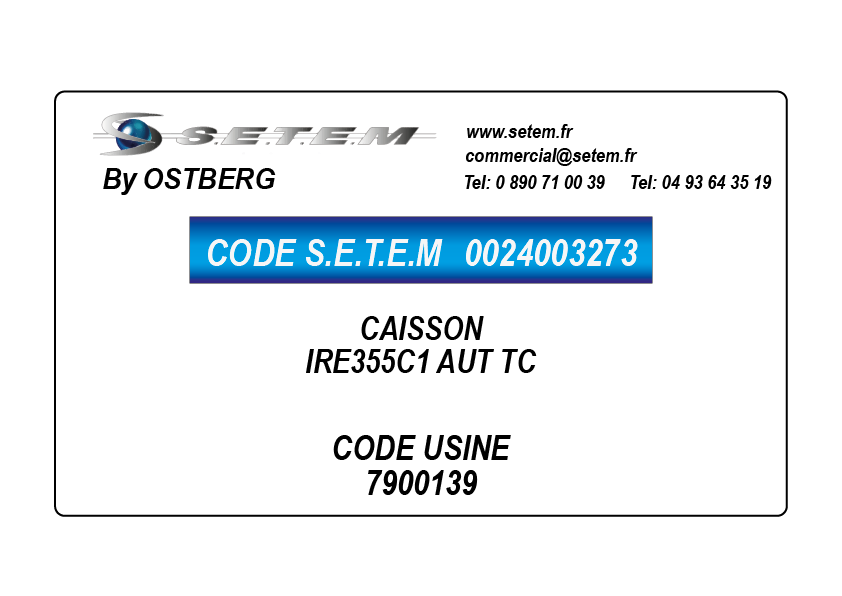 0024003273-CAISSON OSTBERG IRE355C1 AUT TC *7900139*