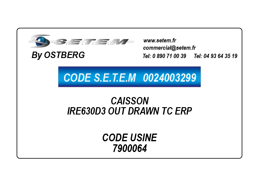 0024003299-CAISSON OSTBERG IRE630D3 OUT DRAWN TC ERP *7900064*