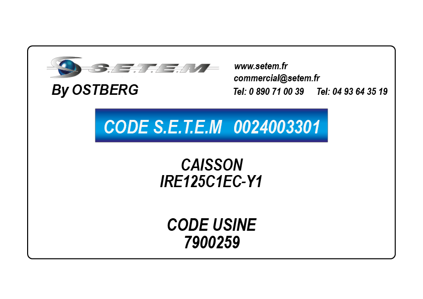 0024003301-CAISSON OSTBERG IRE125C1EC-Y1 *7900259*