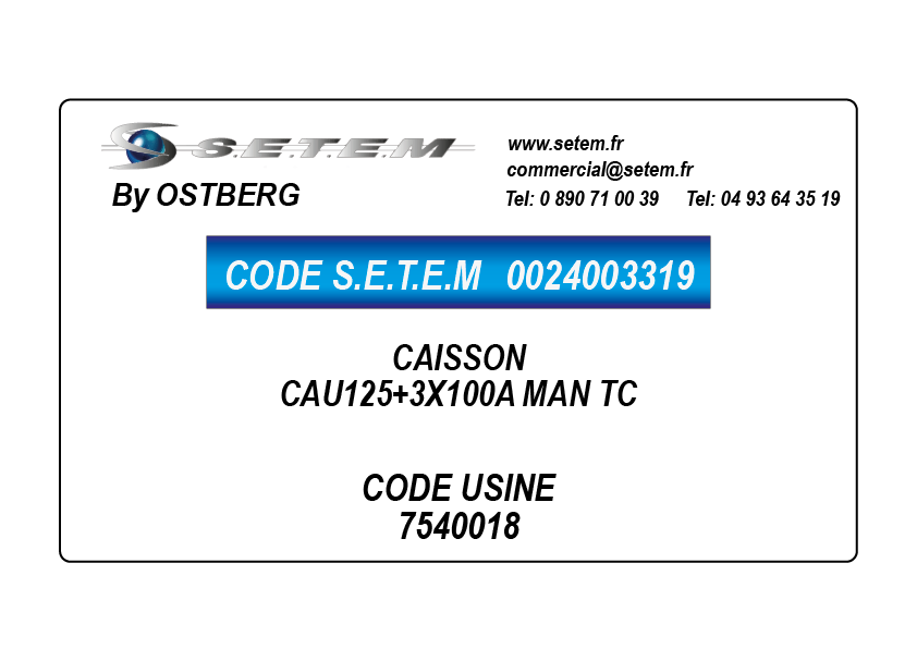 0024003319-CAISSON OSTBERG CAU125+3X100A MAN TC *7540018*