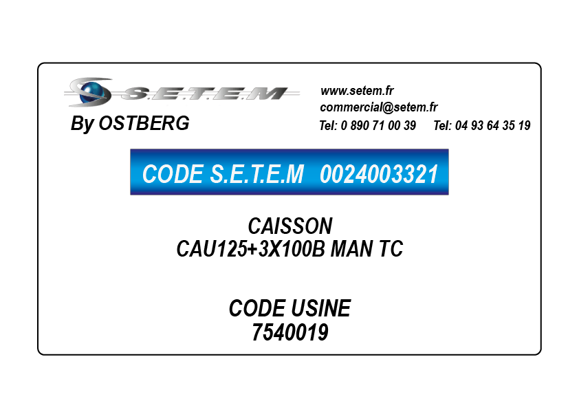 0024003321-CAISSON OSTBERG CAU125+3X100B MAN TC *7540019*
