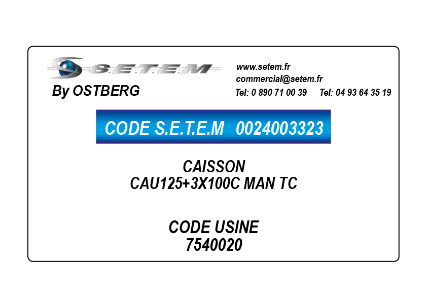 0024003323-CAISSON OSTBERG CAU125+3X100C MAN TC *7540020*