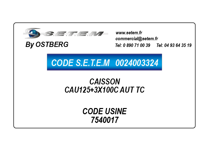 0024003324-CAISSON OSTBERG CAU125+3X100C AUT TC *7540017*