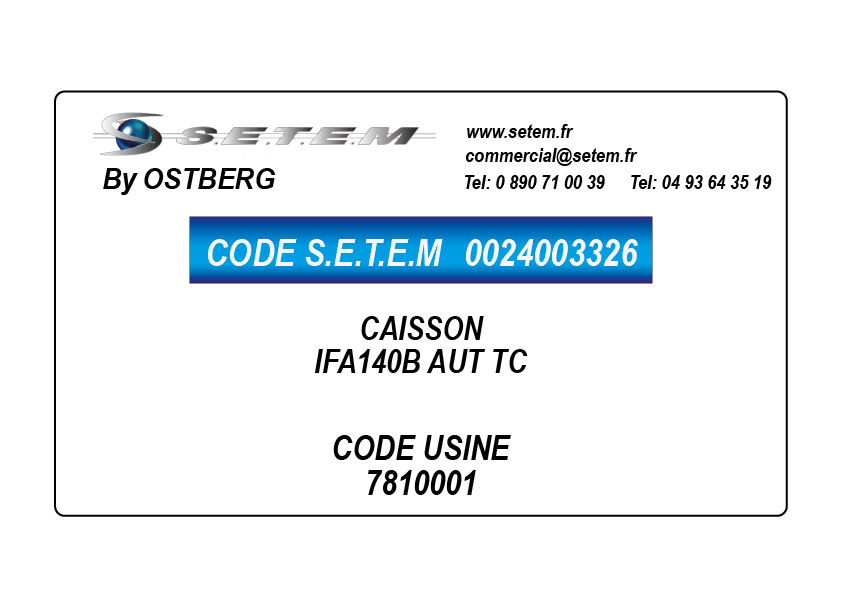 0024003326-CAISSON OSTBERG IFA140B AUT TC *7810001*