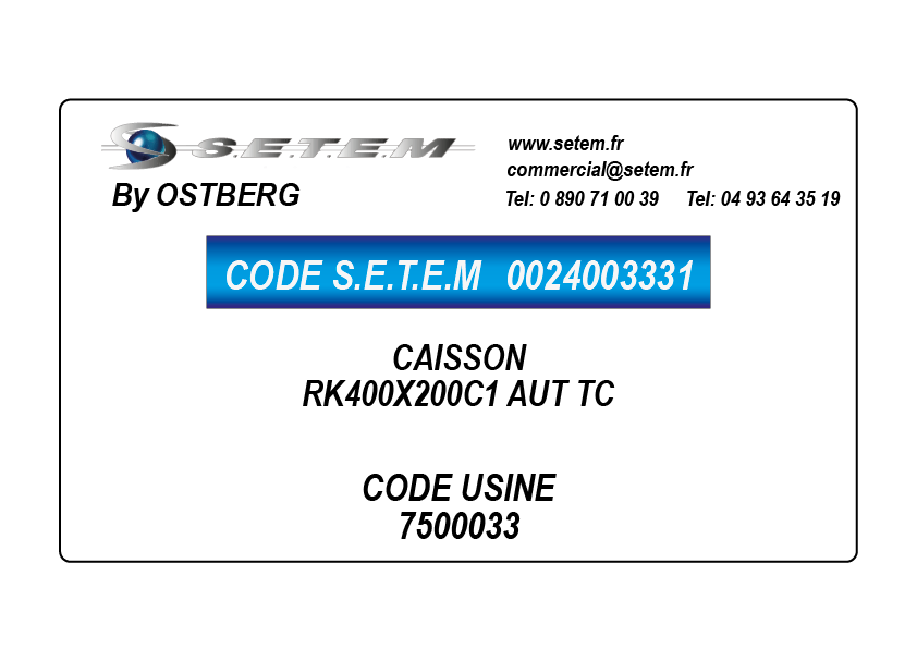 0024003331-CAISSON OSTBERG RK400X200C1 AUT TC *7500033*