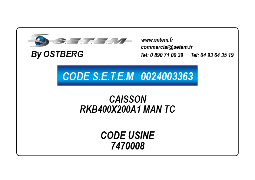 0024003363-CAISSON OSTBERG RKB400X200A1 MAN TC *7470008*