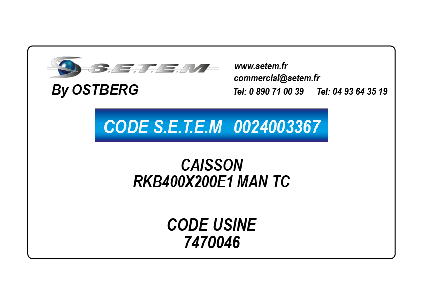 0024003367-CAISSON OSTBERG RKB400X200E1 MAN TC *7470046*