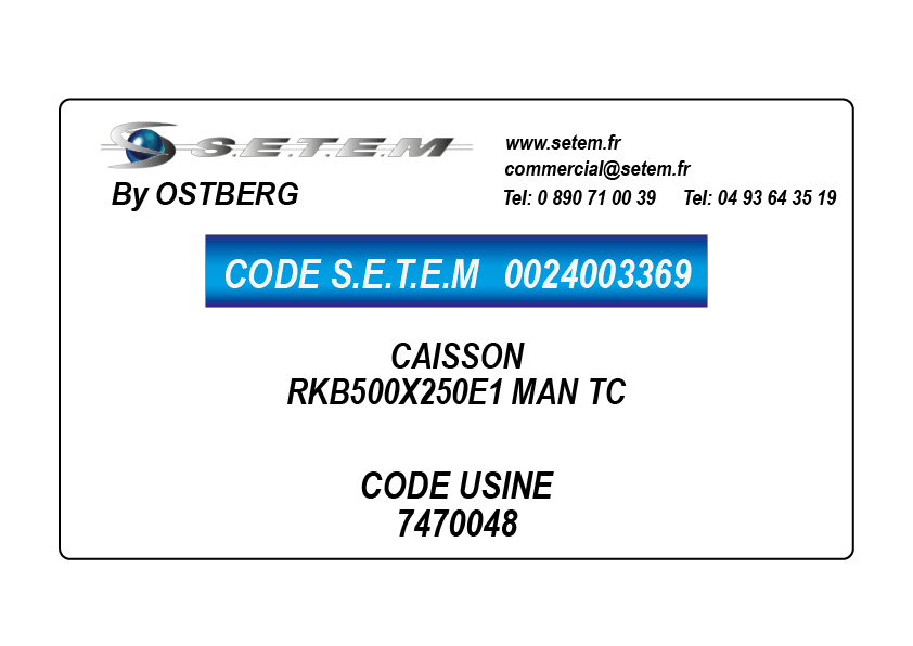 0024003369-CAISSON OSTBERG RKB500X250E1 MAN TC *7470048*