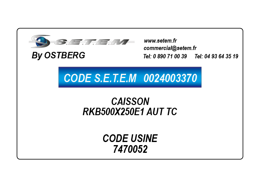 0024003370-CAISSON OSTBERG RKB500X250E1 AUT TC *7470052*
