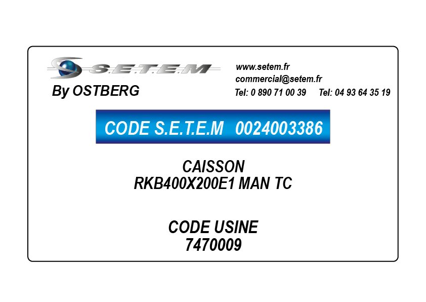 0024003386-CAISSON OSTBERG RKB400X200E1 MAN TC *7470009*