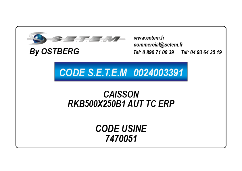 0024003391-CAISSON OSTBERG RKB500X250B1 AUT TC ERP *7470051*