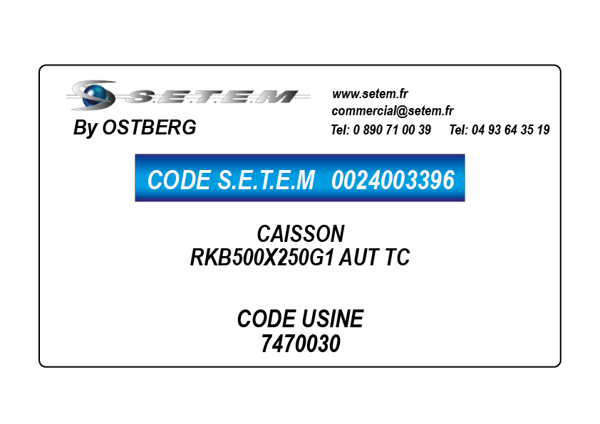 0024003396-CAISSON OSTBERG RKB500X250G1 AUT TC *7470030*