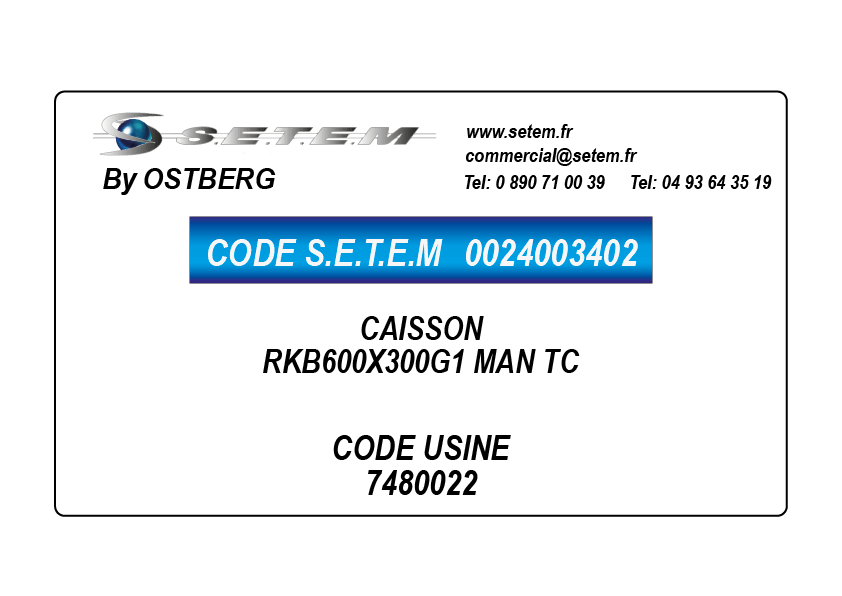 0024003402-CAISSON OSTBERG RKB600X300G1 MAN TC *7480022*