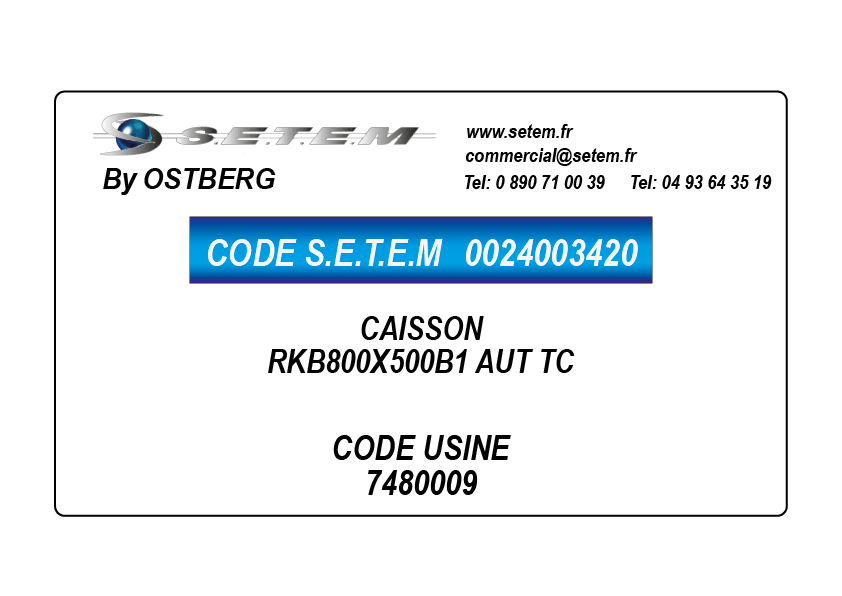 0024003420-CAISSON OSTBERG RKB800X500B1 AUT TC *7480009*