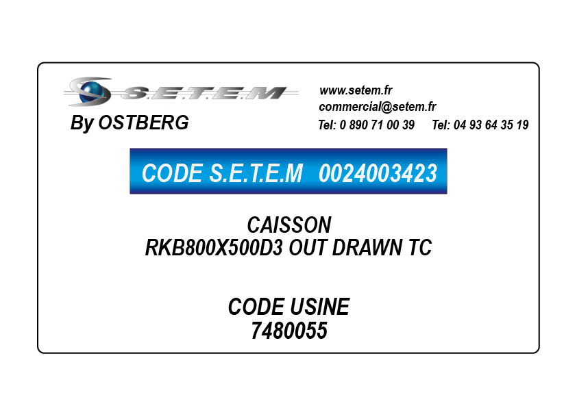 0024003423-CAISSON OSTBERG RKB800X500D3 OUT DRAWN TC *7480055*