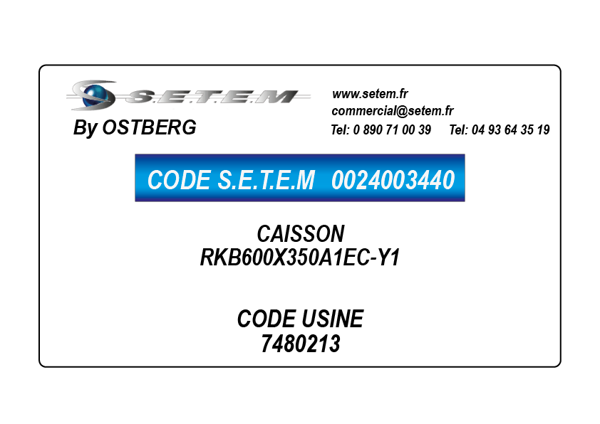 0024003440-CAISSON OSTBERG RKB600X350A1EC-Y1 *7480213*