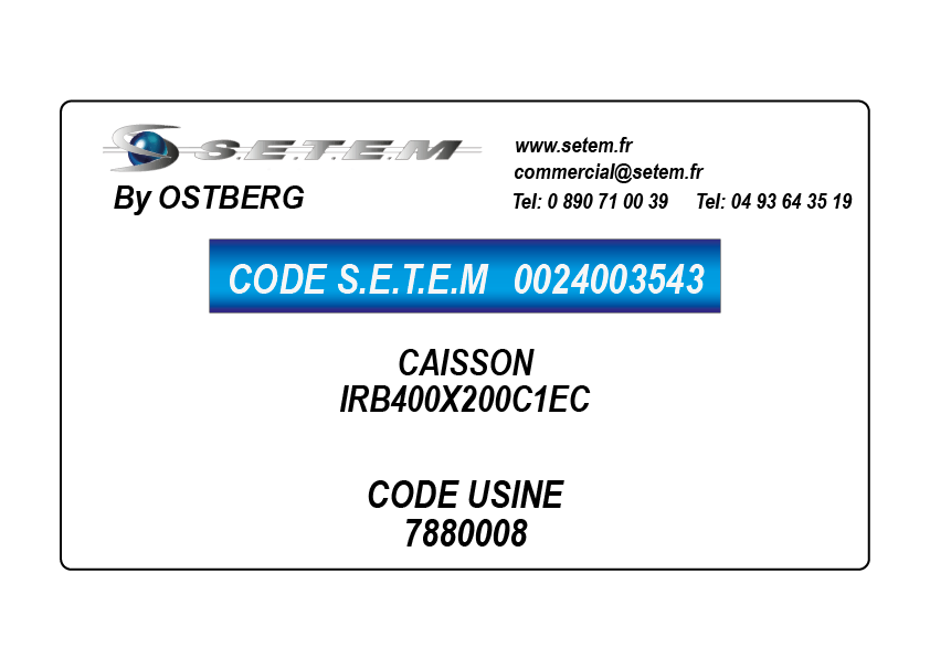 0024003543-CAISSON OSTBERG IRB400X200C1EC *7880008*