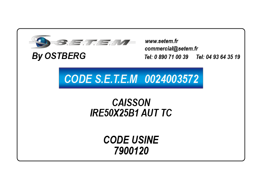 0024003572-CAISSON OSTBERG IRE50X25B1 AUT TC *7900120*