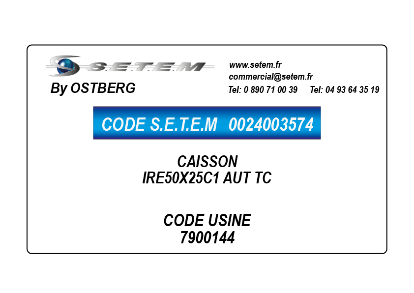 0024003574-CAISSON OSTBERG IRE50X25C1 AUT TC *7900144*