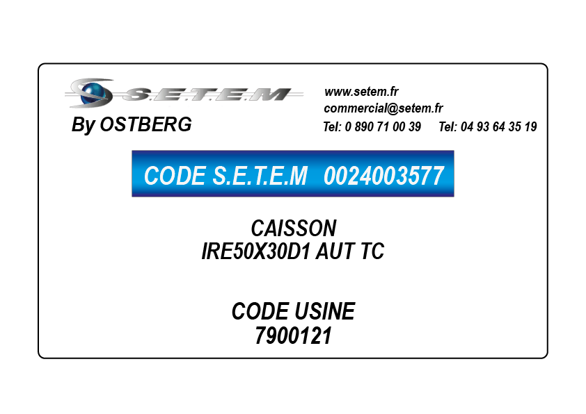 0024003577-CAISSON OSTBERG IRE50X30D1 AUT TC *7900121*